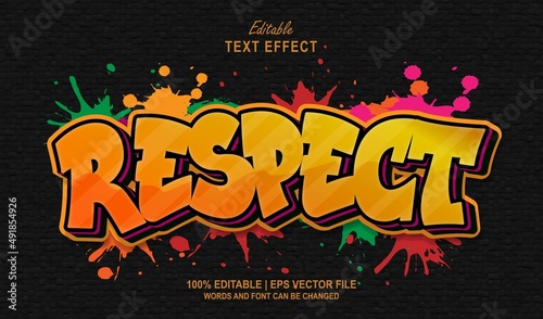 Respect Editable Text Effect Style Graffiti photo