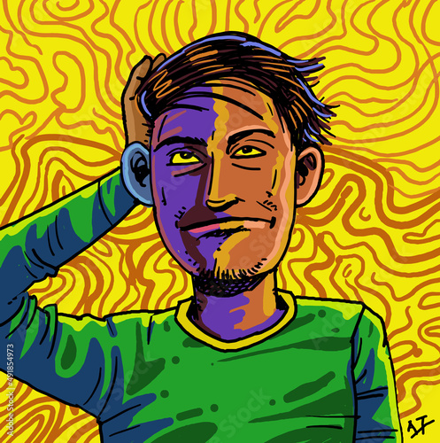 A man suffers from head dizziness.