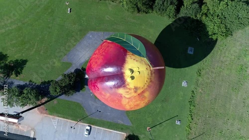 Aerial view of the Peachoid in Gaffney SC