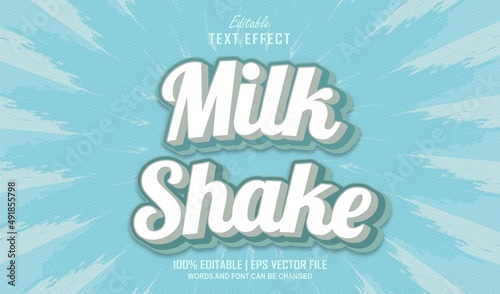 Milk shake editable text effect style vintage