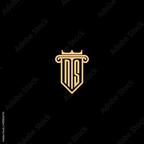 NS line concept law logo and shield