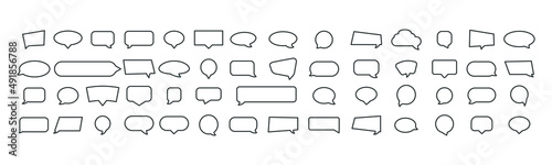 Set of speech bubbles. Stickers of speech bubbles vector set. Various forms.
