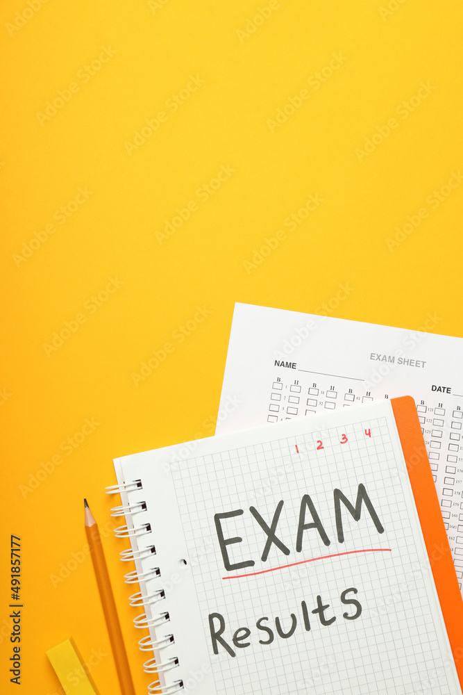 Concept of exams and tests, space for text Concept of exams and tests, space for text