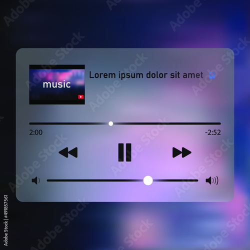 music player, music player template, Music Player app design, screen vector illustration