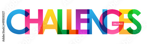CHALLENGES colorful vector typography banner