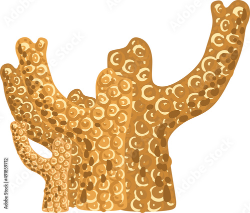Bright Coral or Anthozoa as Marine Invertebrate from Ocean Bottom and Seabed