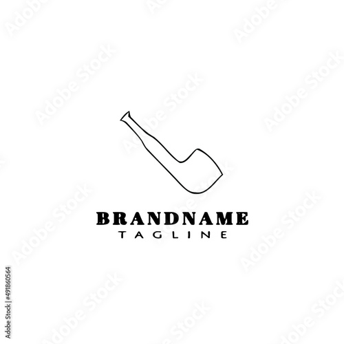 tobacco pipe logo cartoon icon vector illustration