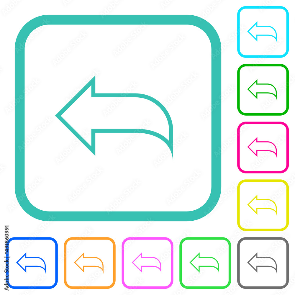 Reply to mail outline vivid colored flat icons Reply to mail outline vivid colored flat icons