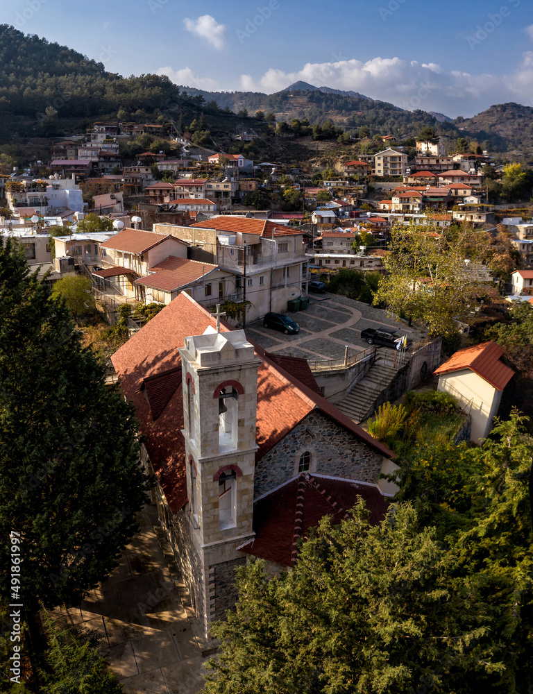 View of Polystypos village. Nicosia District, Cyprus