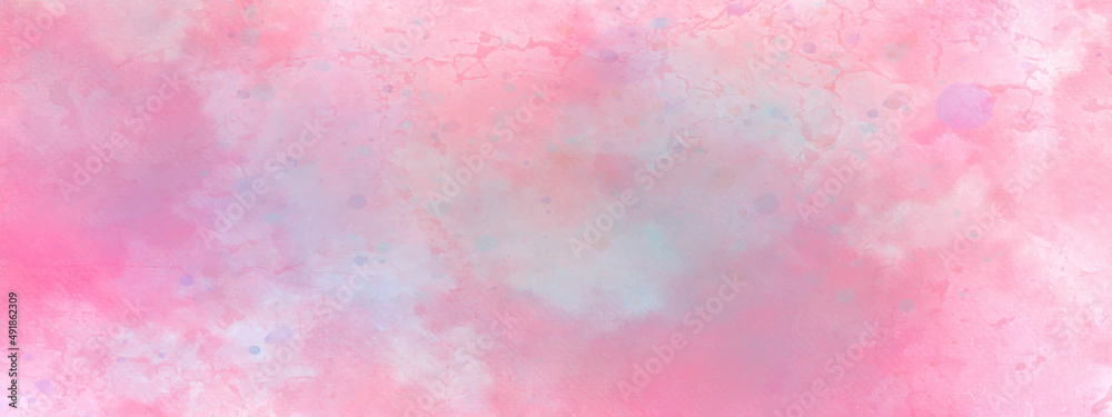 pink watercolor background with Pastel pink abstract painted watercolor aquarelle paper template design texture background. Soft Pink grunge watercolor texture background. For design backdrop