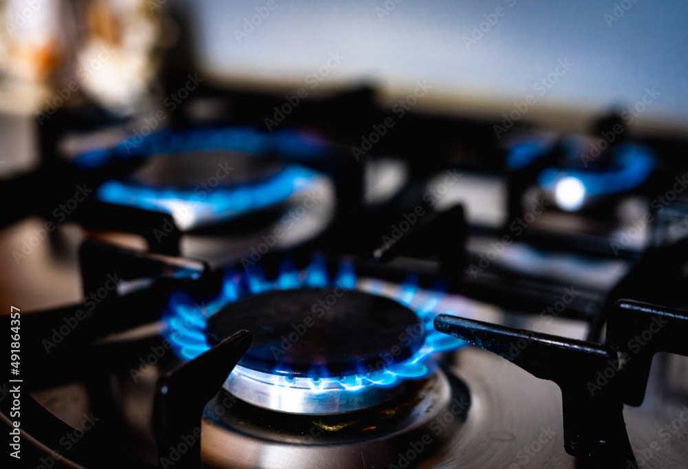 kitchen gas burner flame