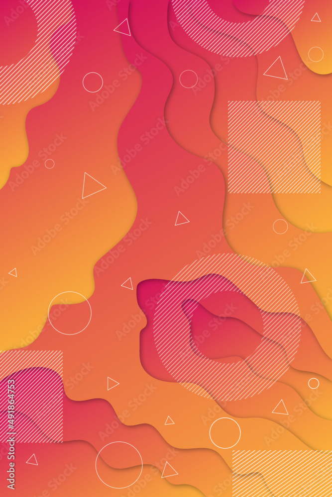 Colorful geometric background. Fluid shapes composition.Abstract  Modern background design.