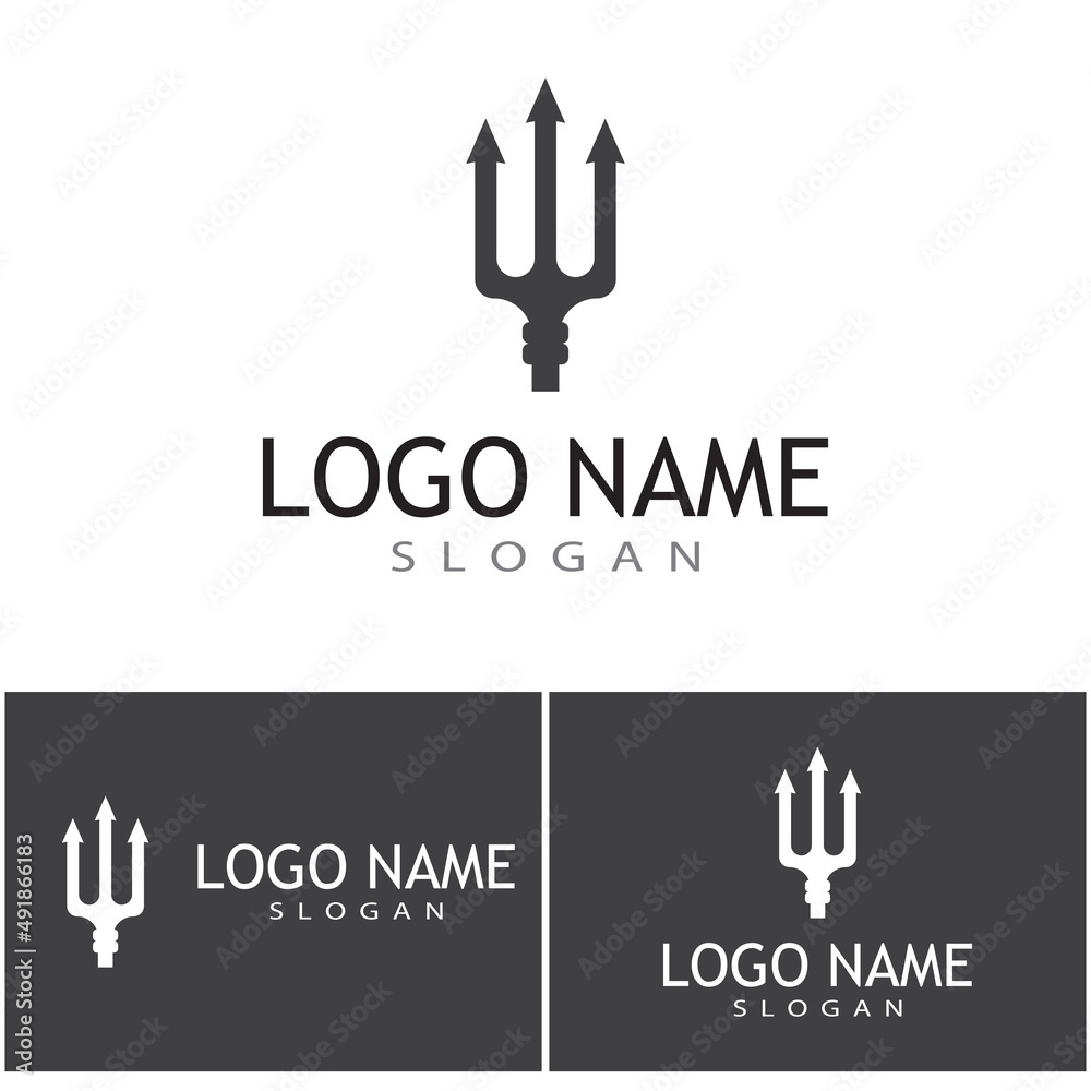 Trident Logo Template vector icon illustration design