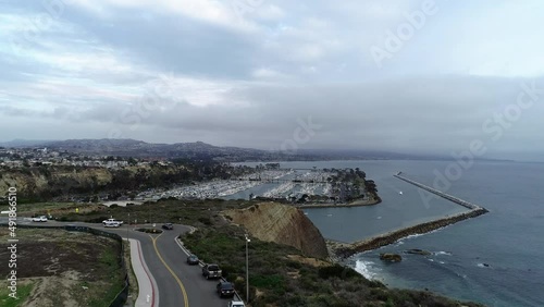 Aerial view of the marina in Dana Point California