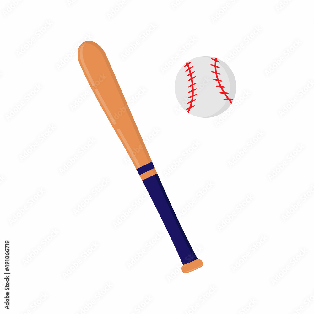 Baseball illustration - flat icon, vector illustration