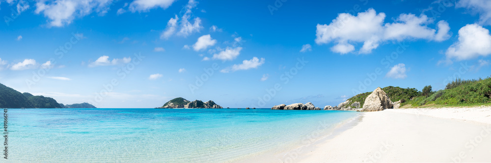 Panoramic view of Aharen Beach on Tokashiki Island, Okinawa, Japan Panoramic view of Aharen Beach on Tokashiki Island, Okinawa, Japan