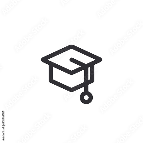 Graduation hat. Education icon. Graduation cap. Square academic cap. Academy symbol. Academy cap. Graduate cap with tassel icon. Graduation university. Logo template. Educational programs. Training