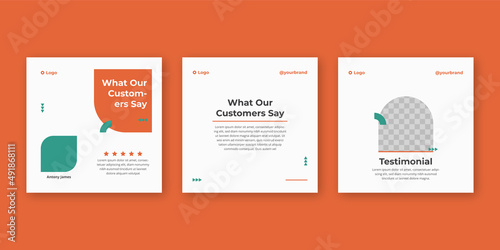 Customer feedback review or testimonial social media post template