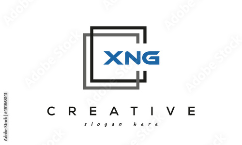 XNG square frame three letters logo design vector photo