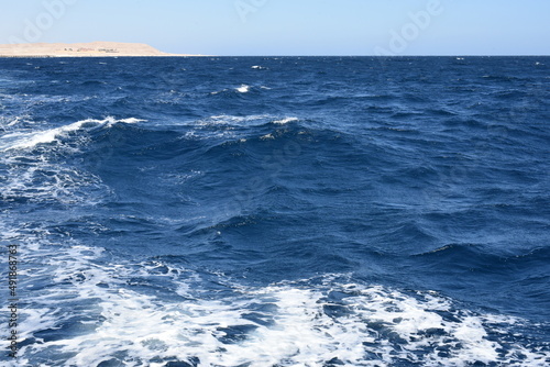 Red Sea of Egypt. Beautiful sea waves.