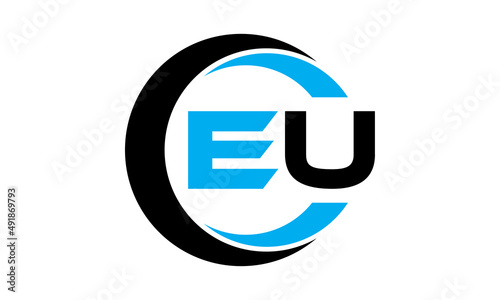 EU two letter monogram type creative circle initials letter logo design vector template.
