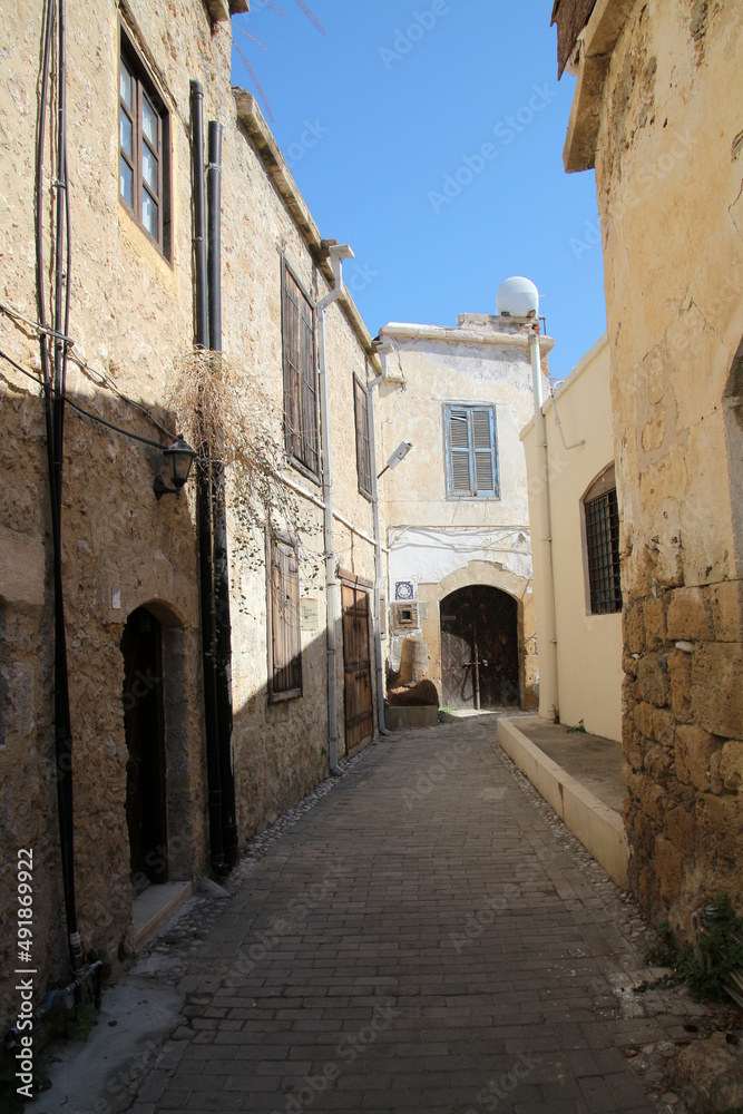 Old alley to the Carob House in Kyrenia, Northern Cyprus