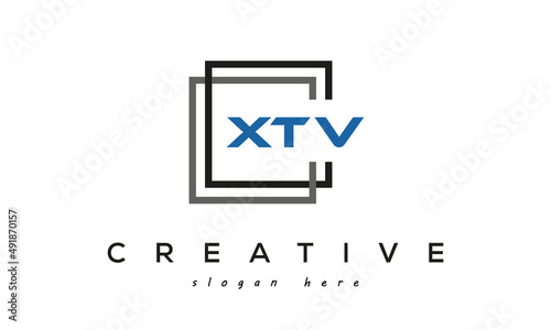 XTV square frame three letters logo design vector	 photo