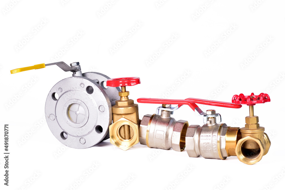 Shut-off valve, valve or stop valves, water valve. Pipeline fittings system