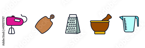 Kitchen and Cooking set icon symbol template for graphic and web design collection logo vector illustration