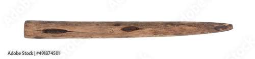 Slika na platnu old wooden stake isolated on white background