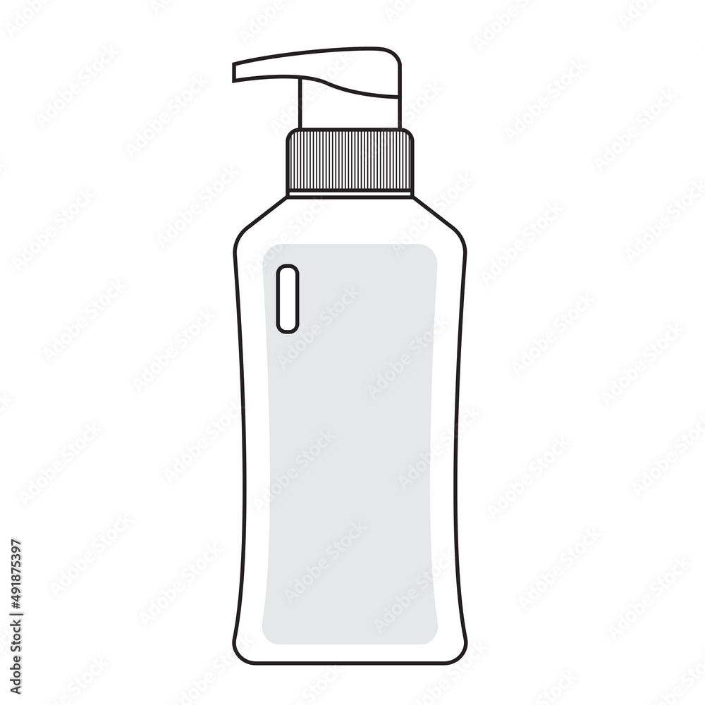 White bottle with label vector for Cosmetic, beauty, spa, cream, lotion, shampoo. product packaging. Mockup cosmetic package. Shampoo bottle icon vector, bottle outline, Flat con. web icon. White bottle with label vector for Cosmetic, beauty, spa, cream, lotion, shampoo. product packaging. Mockup cosmetic package. Shampoo bottle icon vector, bottle outline, Flat con. web icon.