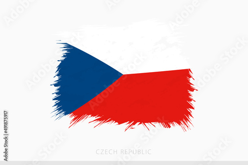 Schilderij op canvas Grunge flag of Czech Republic, vector abstract grunge brushed flag of Czech Republic