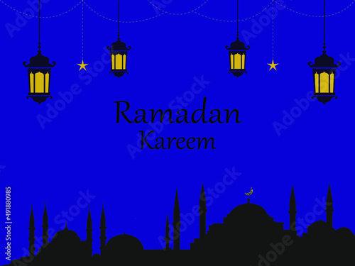 Ramadan Kareem Greeting Card. Abstract vector illustration