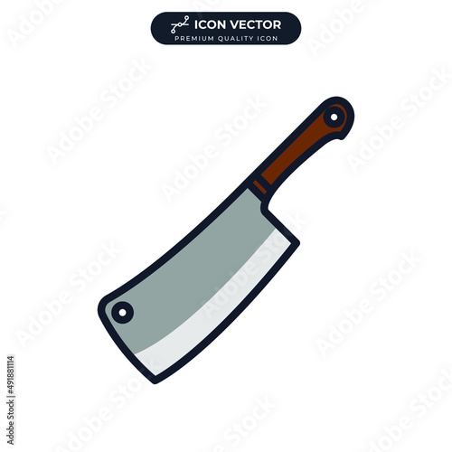 meat cleaver knife icon symbol template for graphic and web design collection logo vector illustration