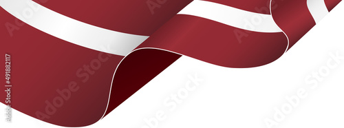 Latvia flag wave  isolated  on png or transparent background,Symbol Latvia,template for banner,card,advertising ,promote,and business matching country poster, vector illustration photo