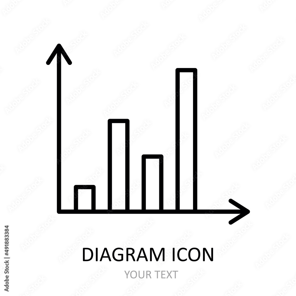 Vector illustration with diagram. Outline icon.