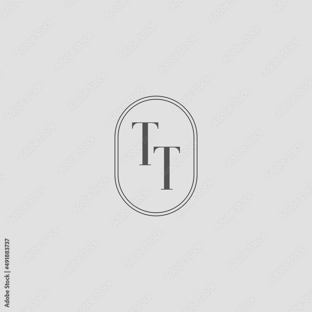 Initial TT wedding monogram logo design Stock Vector | Adobe Stock