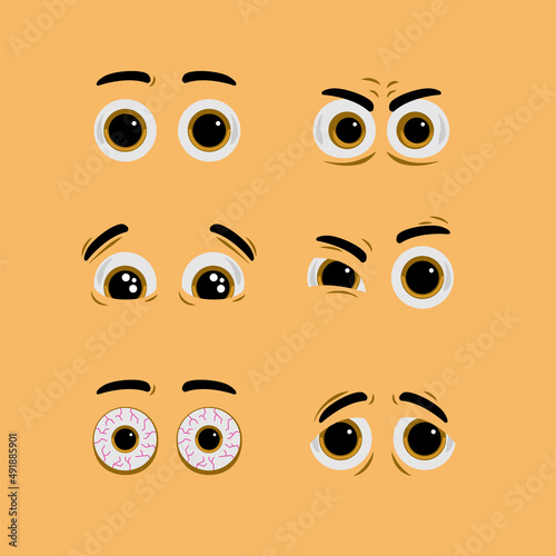Pack of nice character eyes collection design