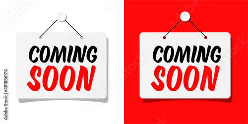 Coming soon on door sign