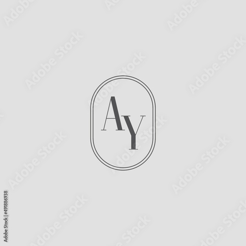 Initial AY wedding monogram logo design photo