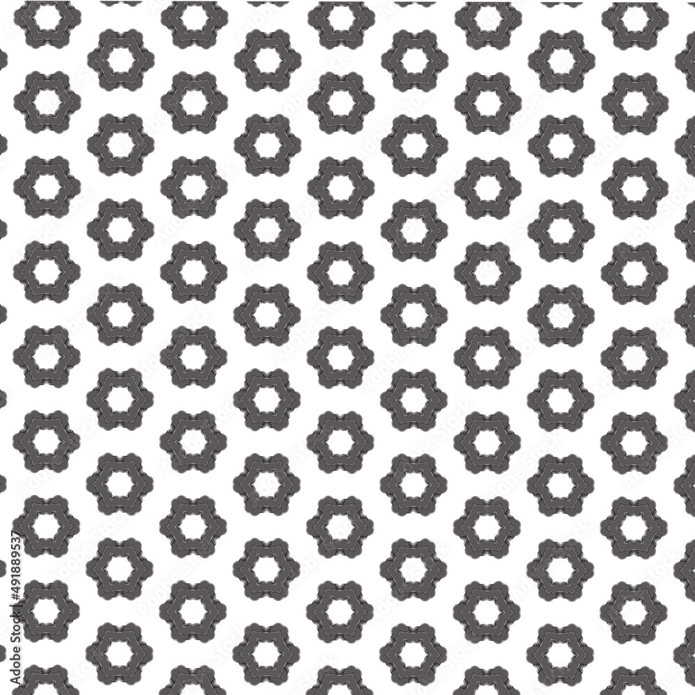Vector floral gray pattern on white background
