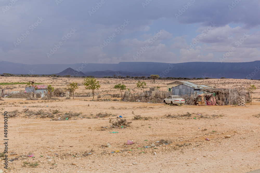 View of a small village in Somaliland View of a small village in Somaliland