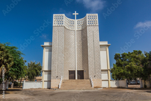 Cuadro en lienzo Cathedral of Our Lady of the Good Shepherd in Djibouti, capital of Djibouti
