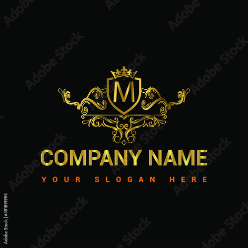 M_Vintage_and_luxury_logo_template_Premium_Vector,Royalty