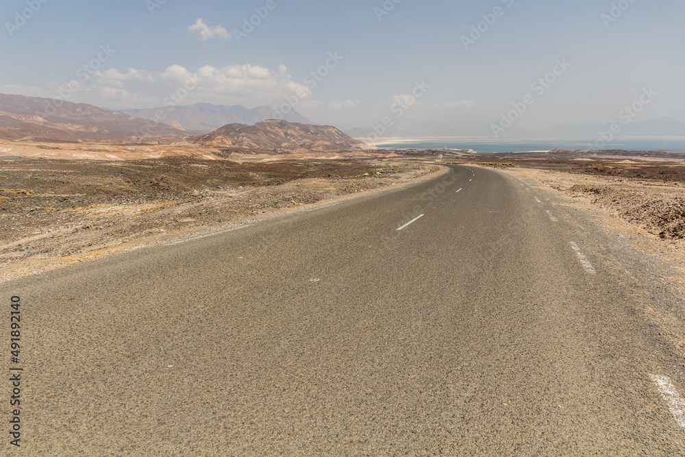 Road to lake Assal in Djibouti