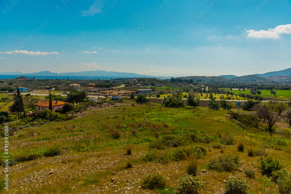 DATCA, MUGLA, TURKEY: Panoramic view of the landscape in the town Datce.