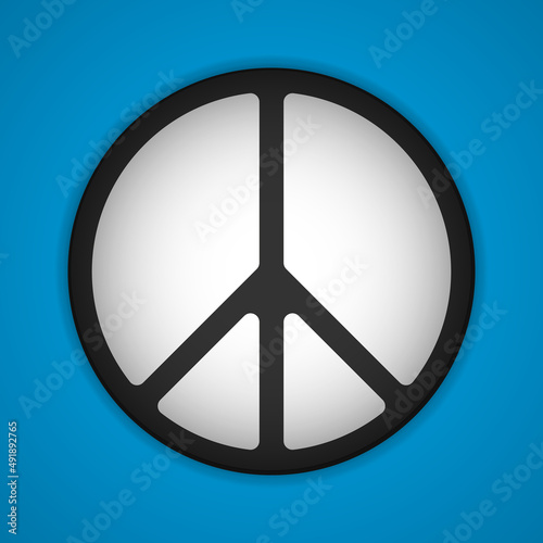 Black Peace icon isolated on white background. Pacific logo, sign. Hippie symbol of peace. Design element for anti-war company. Vector illustration. EPS10.