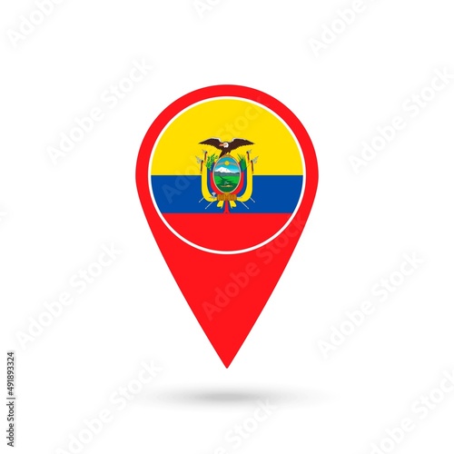Map pointer with contry Ecuador. Ecuador flag. Vector illustration. Free Download Map pointer with contry Ecuador. Ecuador flag. Vector illustration. - GFXLoad
