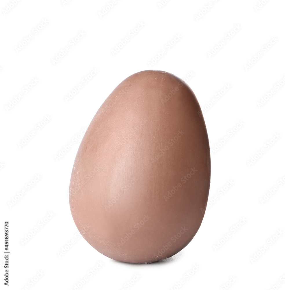 Tasty chocolate Easter egg on white background Tasty chocolate Easter egg on white background