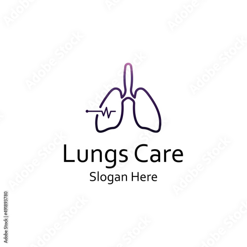 Lungs health and lungs care logo icon vector design illustration template